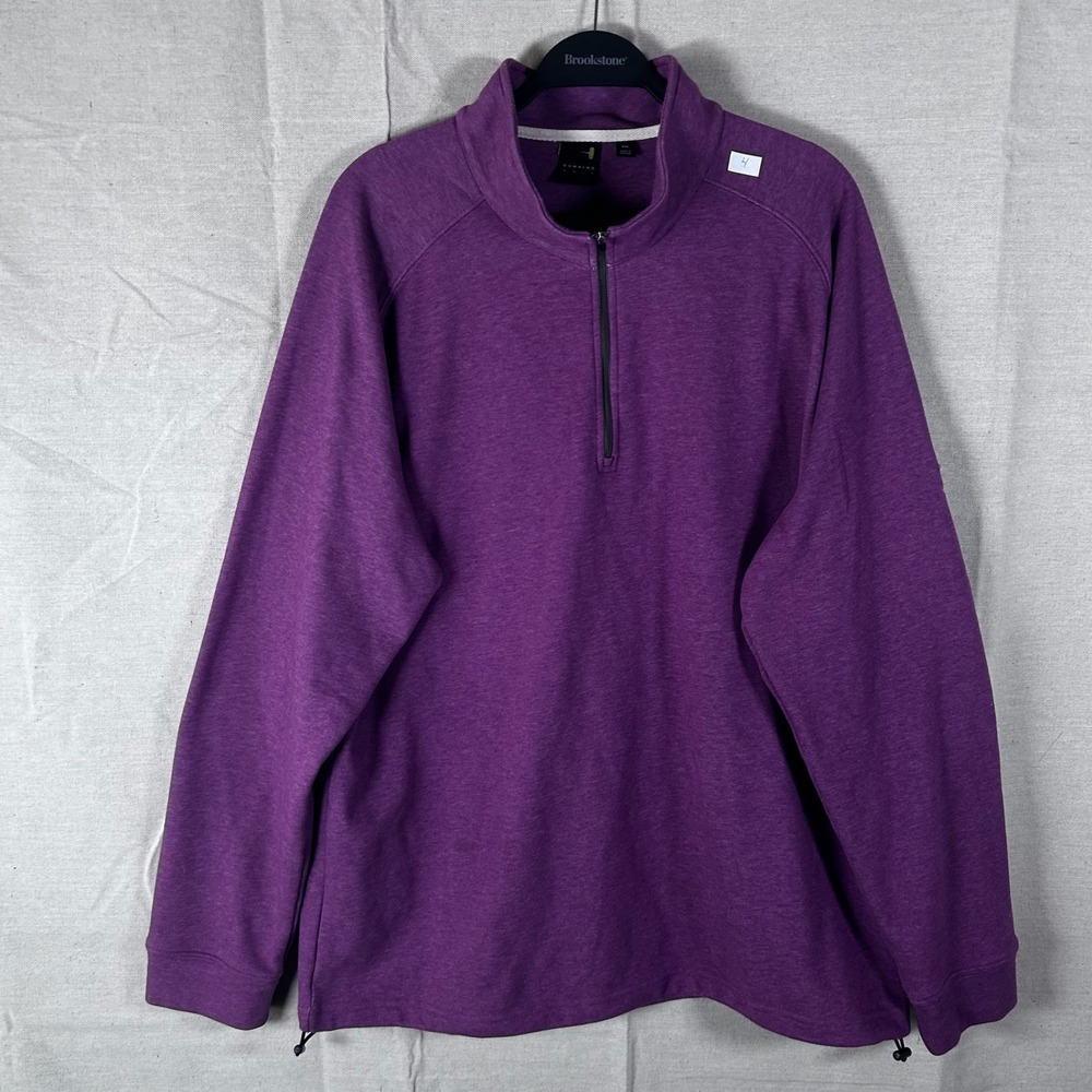 Dunning Golf Mens XXL Purple 1/4 Zip Pullover Haig Point Logo Bamboo Blend Sweat